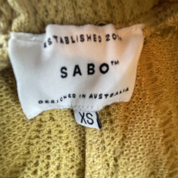 Sabo Knit Set Womens XS Yellow Cable Knit Stretch Shorts Sweater - Picture 2 of 7